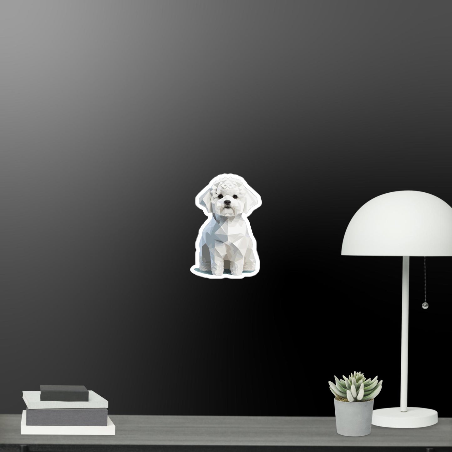 Geometric Bichon Frise Bubble-free stickers