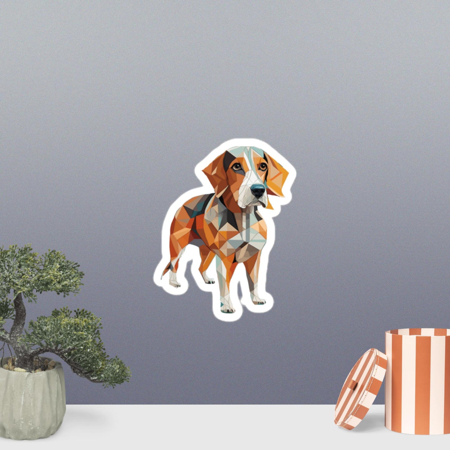 Geometric Beagle Bubble-free Stickers