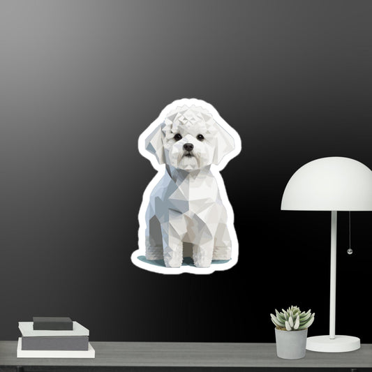 Geometric Bichon Frise Bubble-free stickers