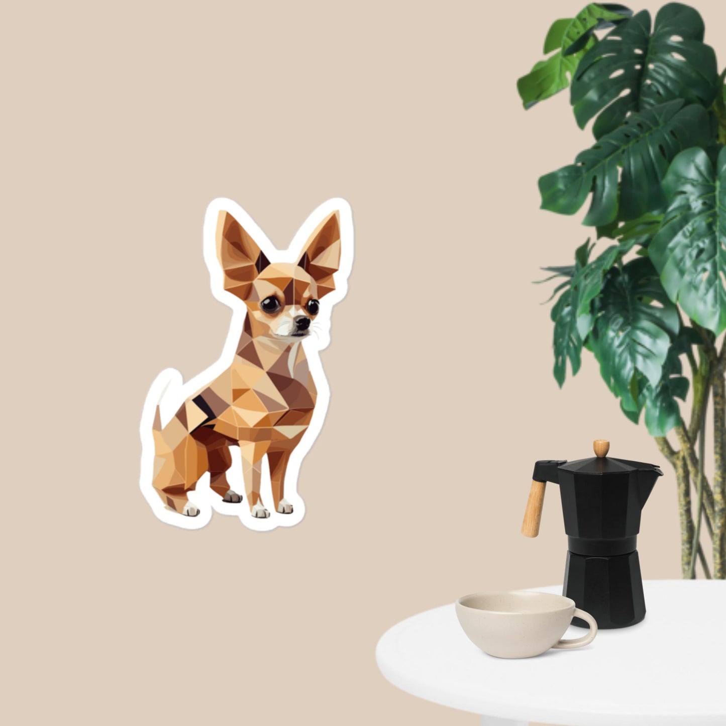 Geometric Chihuahua Bubble-free stickers