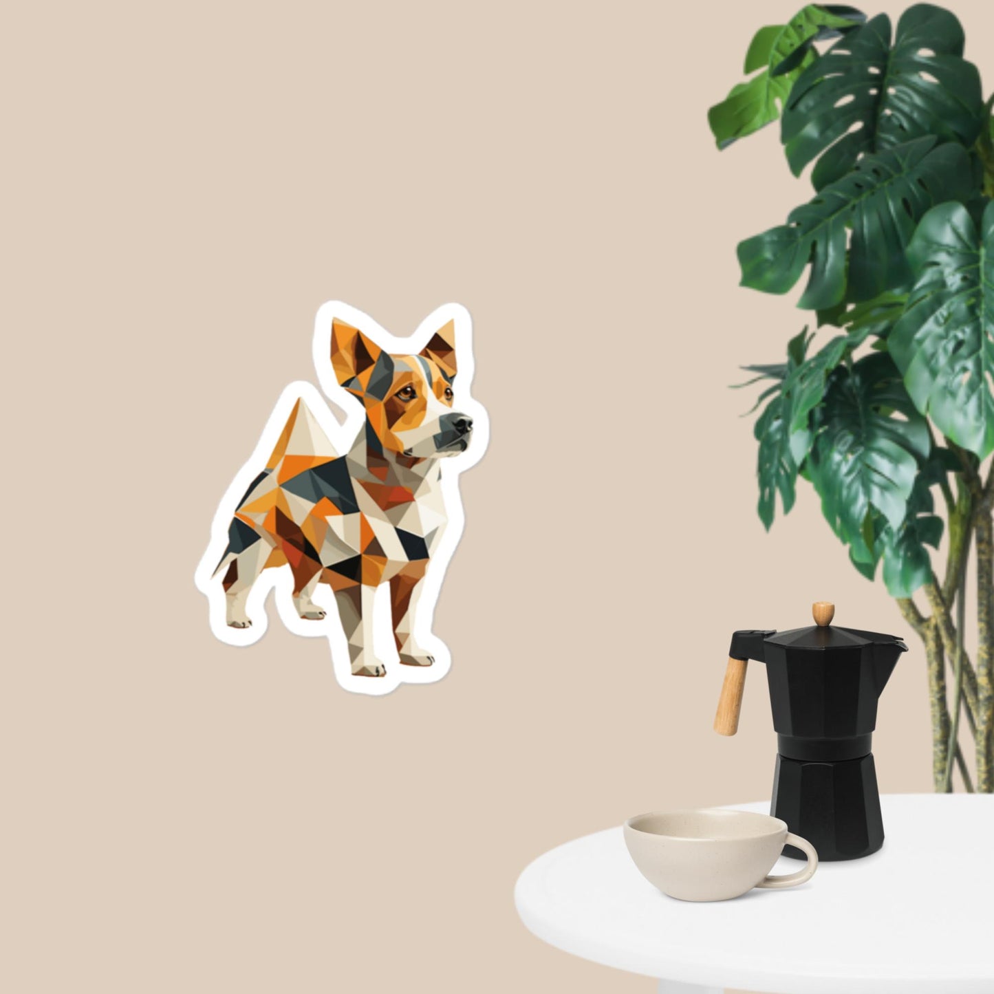 Geometric Corgi Bubble-free stickers