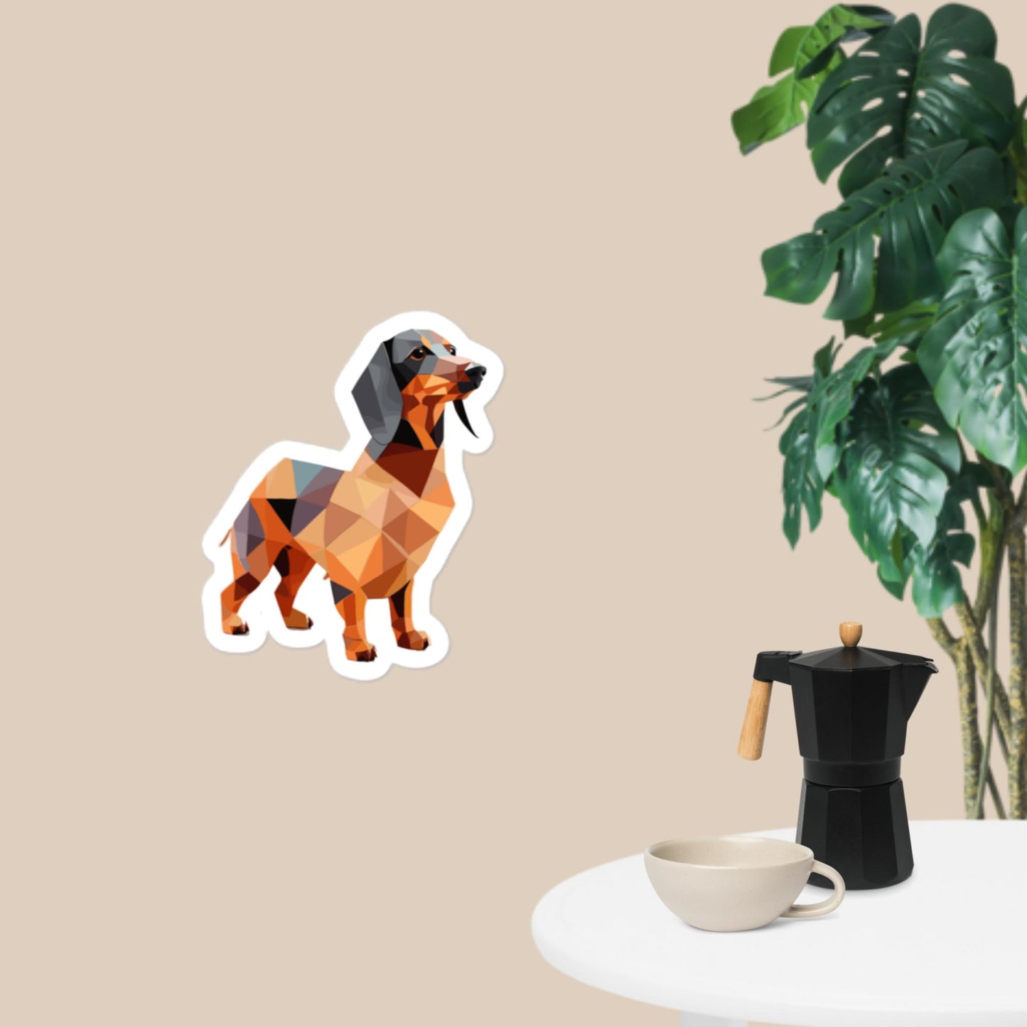 Geometric Dachshund Bubble-free stickers