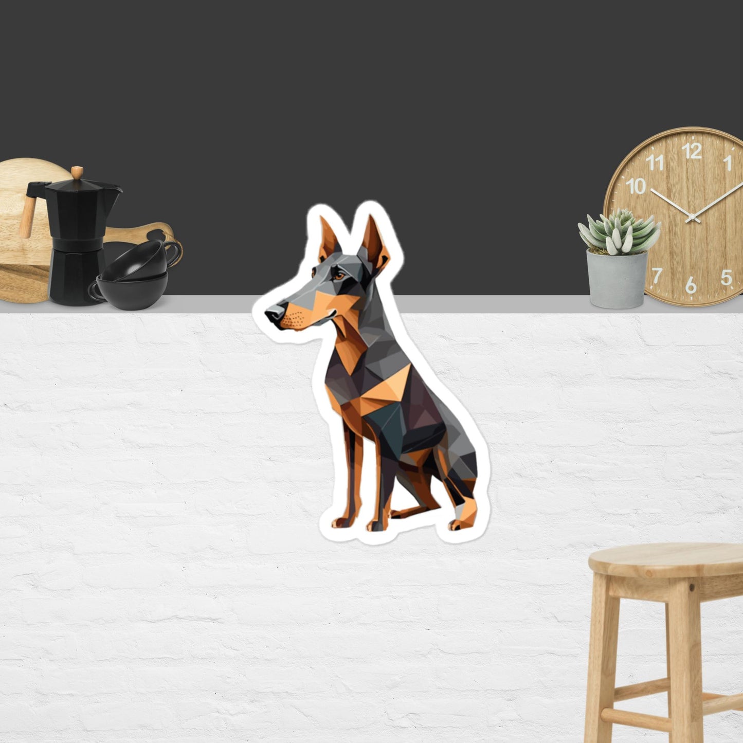 Geometric Doberman Bubble-free stickers