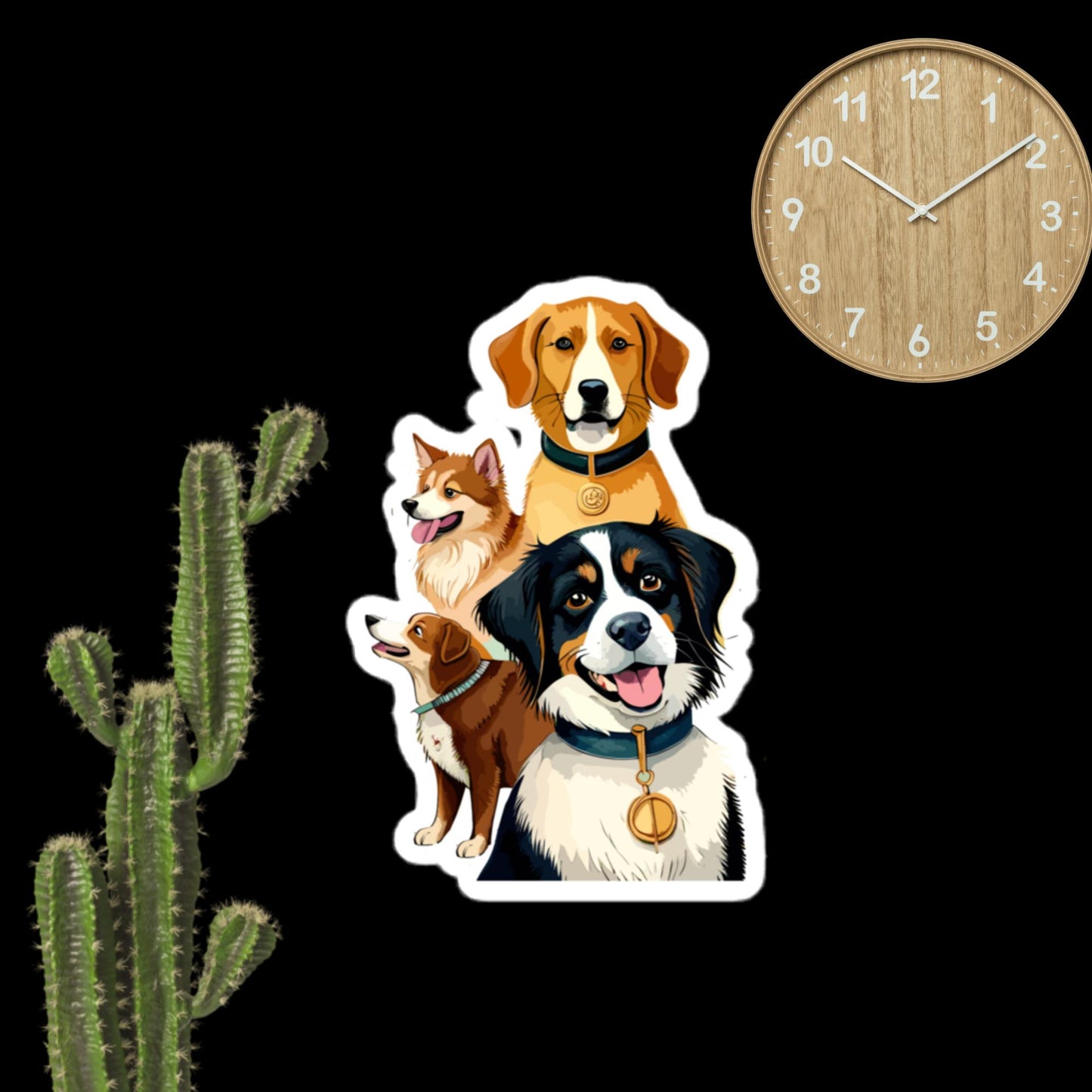 Watercolor funny dog pack stickers