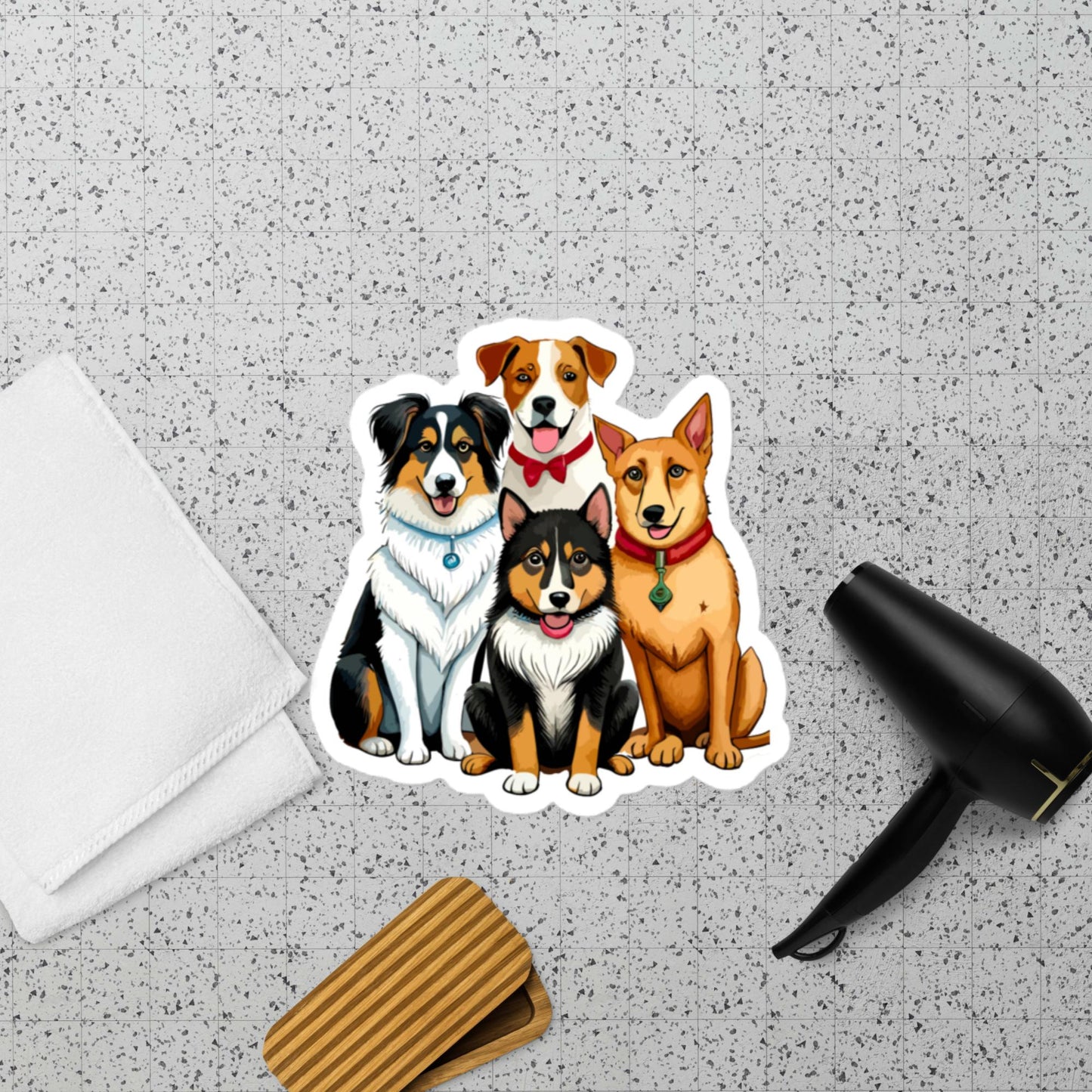 Watercolor funny dog pack stickers