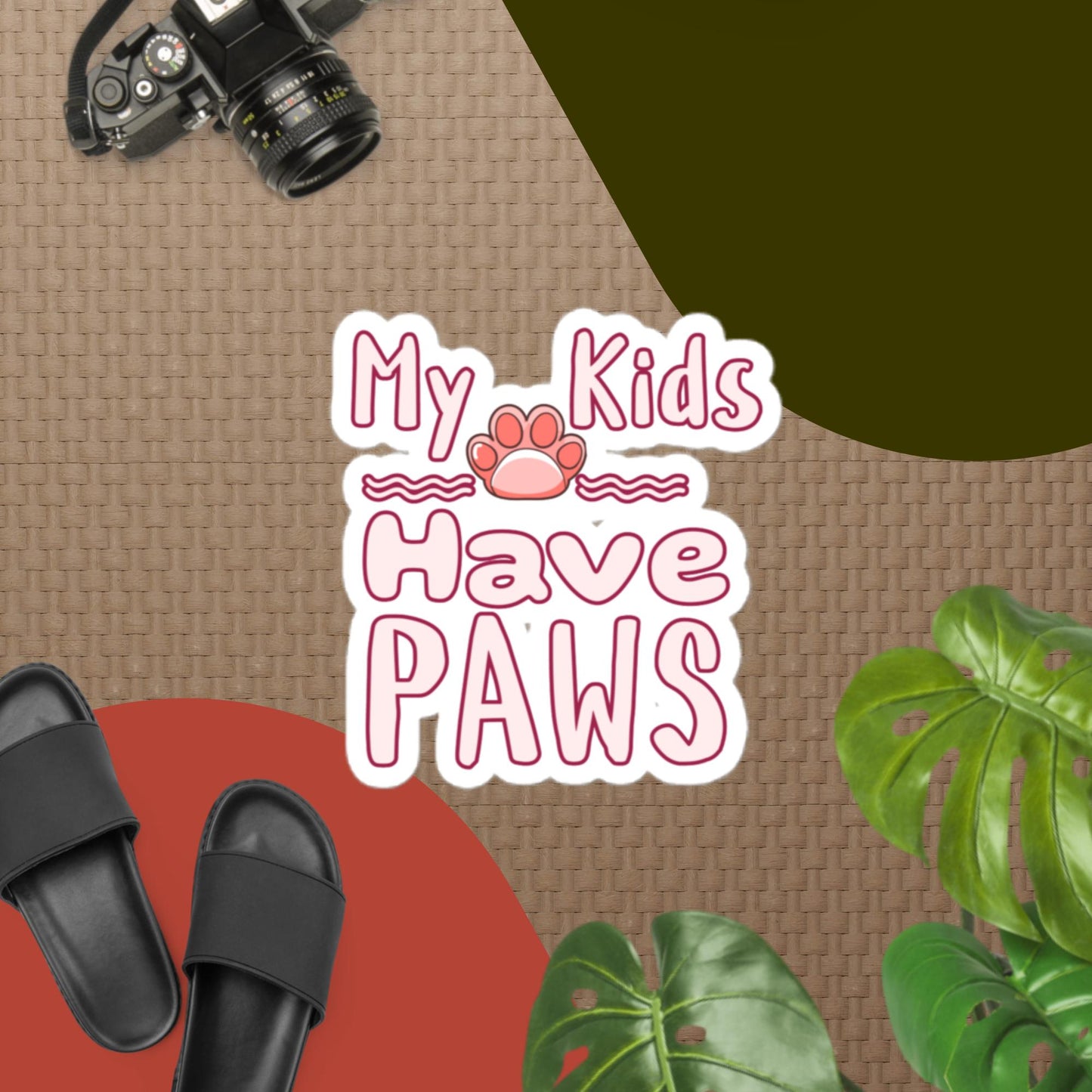 Cute Funny My Kids Have Paws Stickers