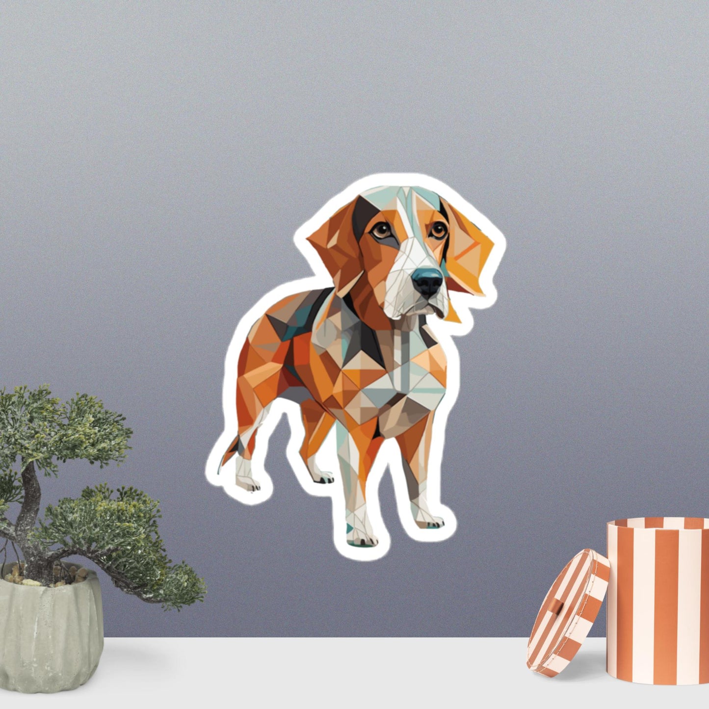 Geometric Beagle Bubble-free Stickers