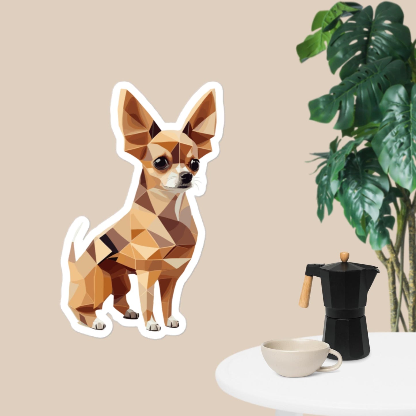 Geometric Chihuahua Bubble-free stickers