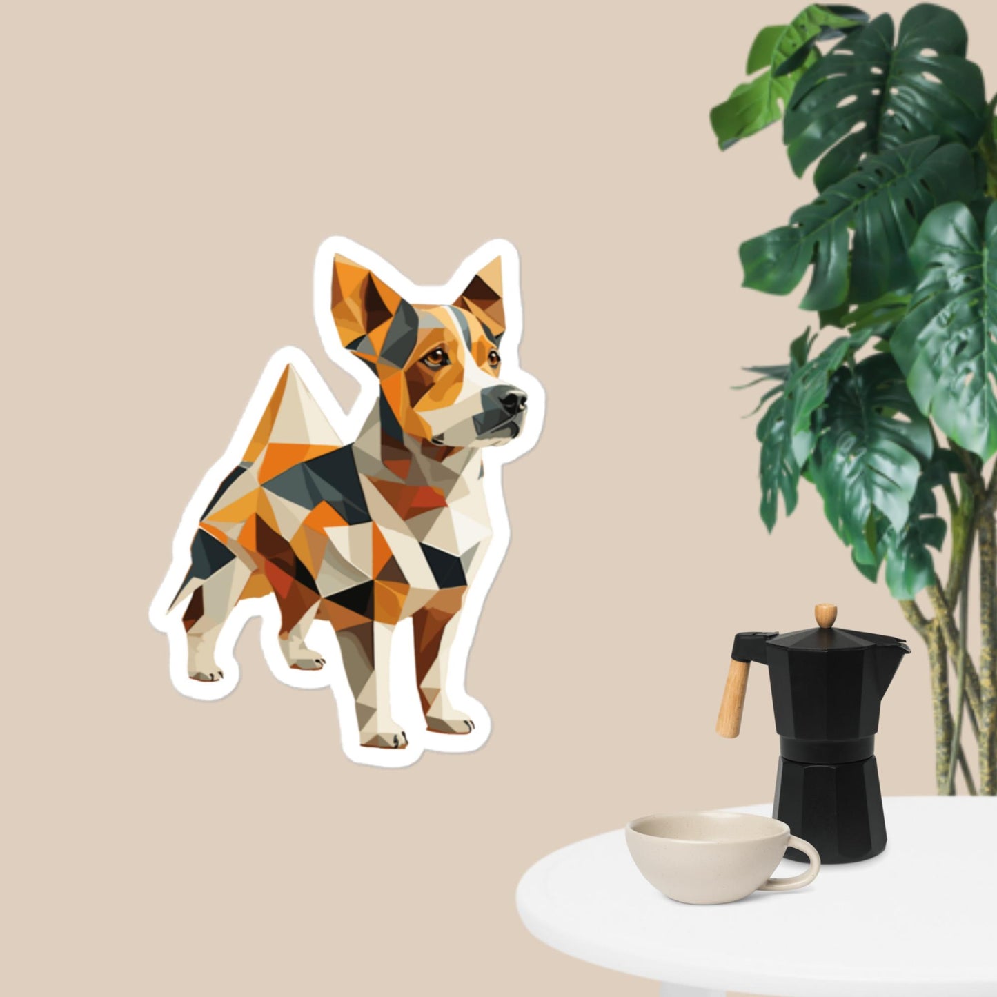 Geometric Corgi Bubble-free stickers