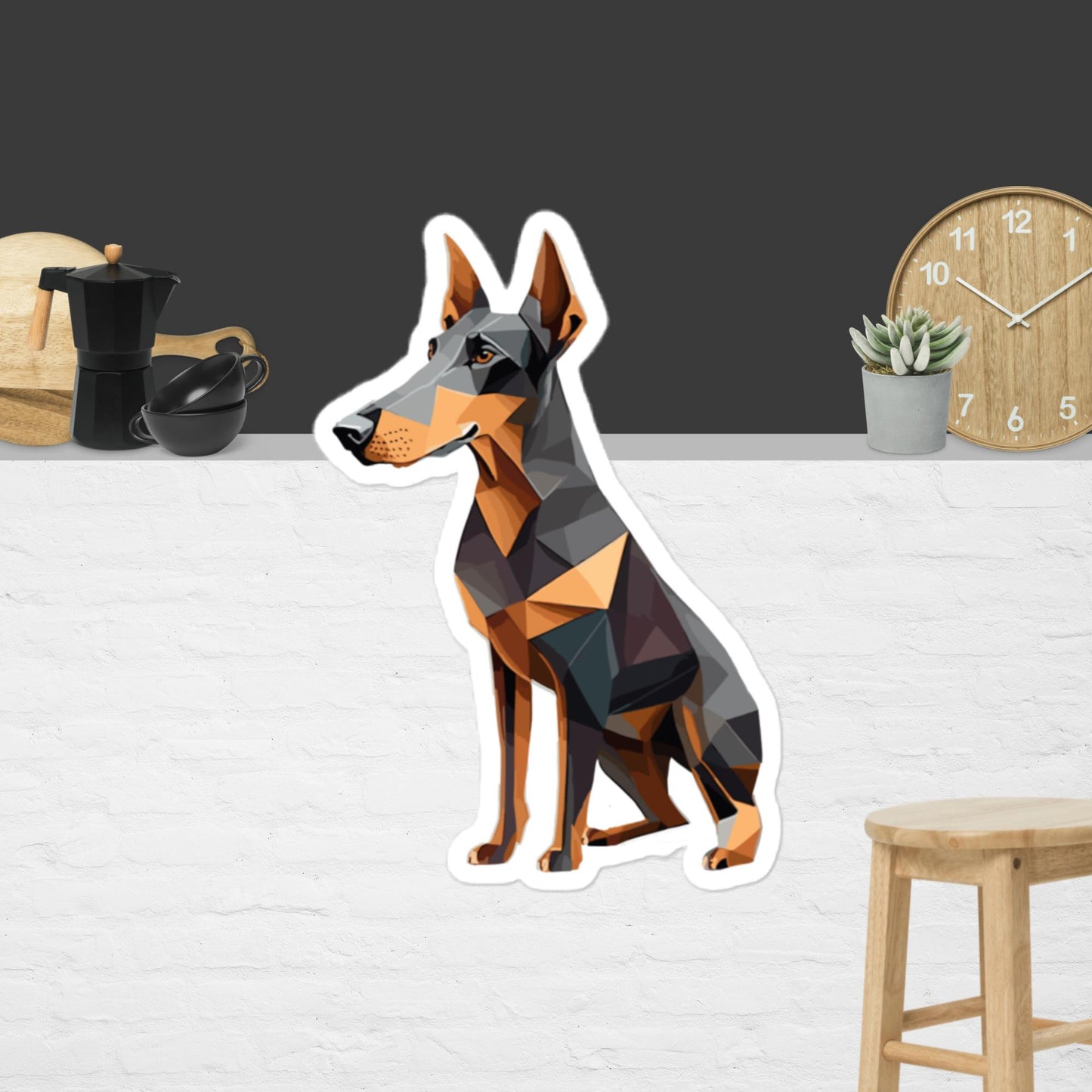 Geometric Doberman Bubble-free stickers