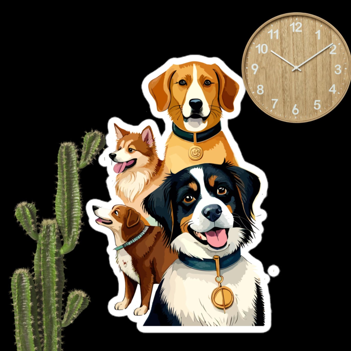 Watercolor funny dog pack stickers