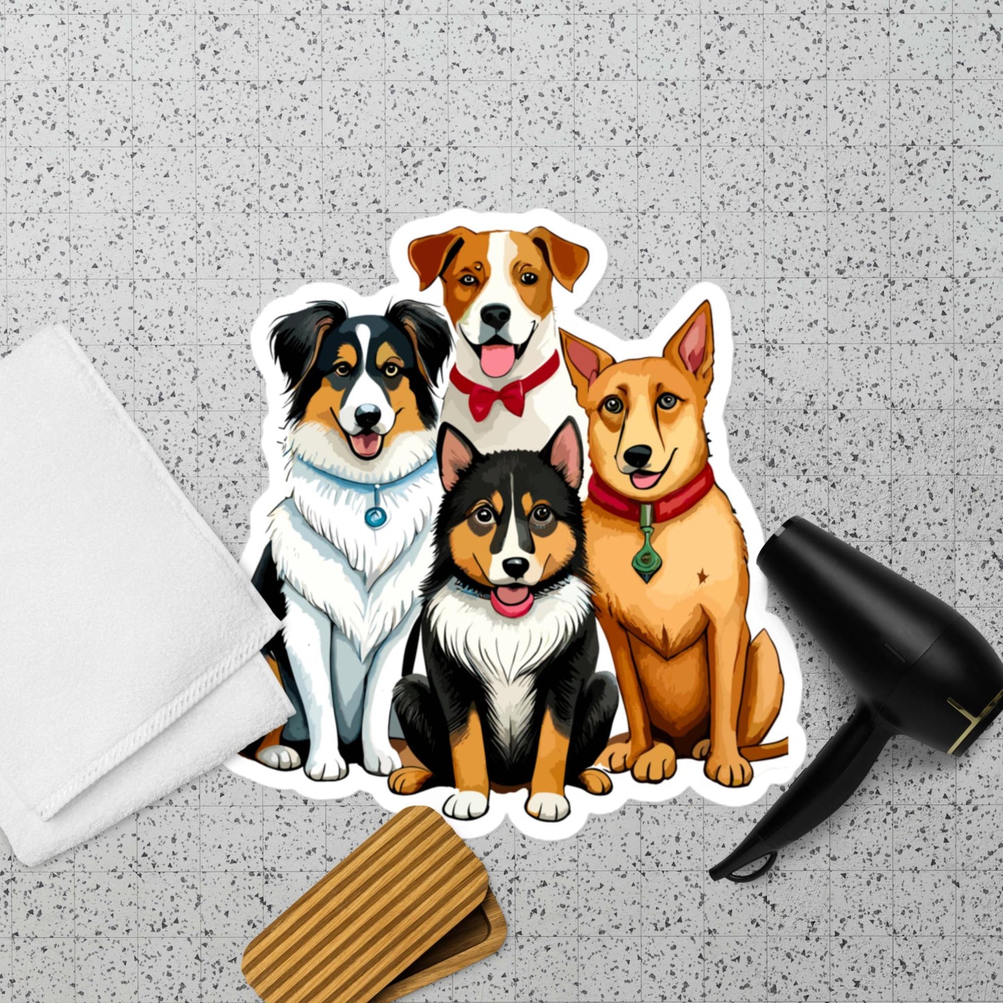 Watercolor funny dog pack stickers