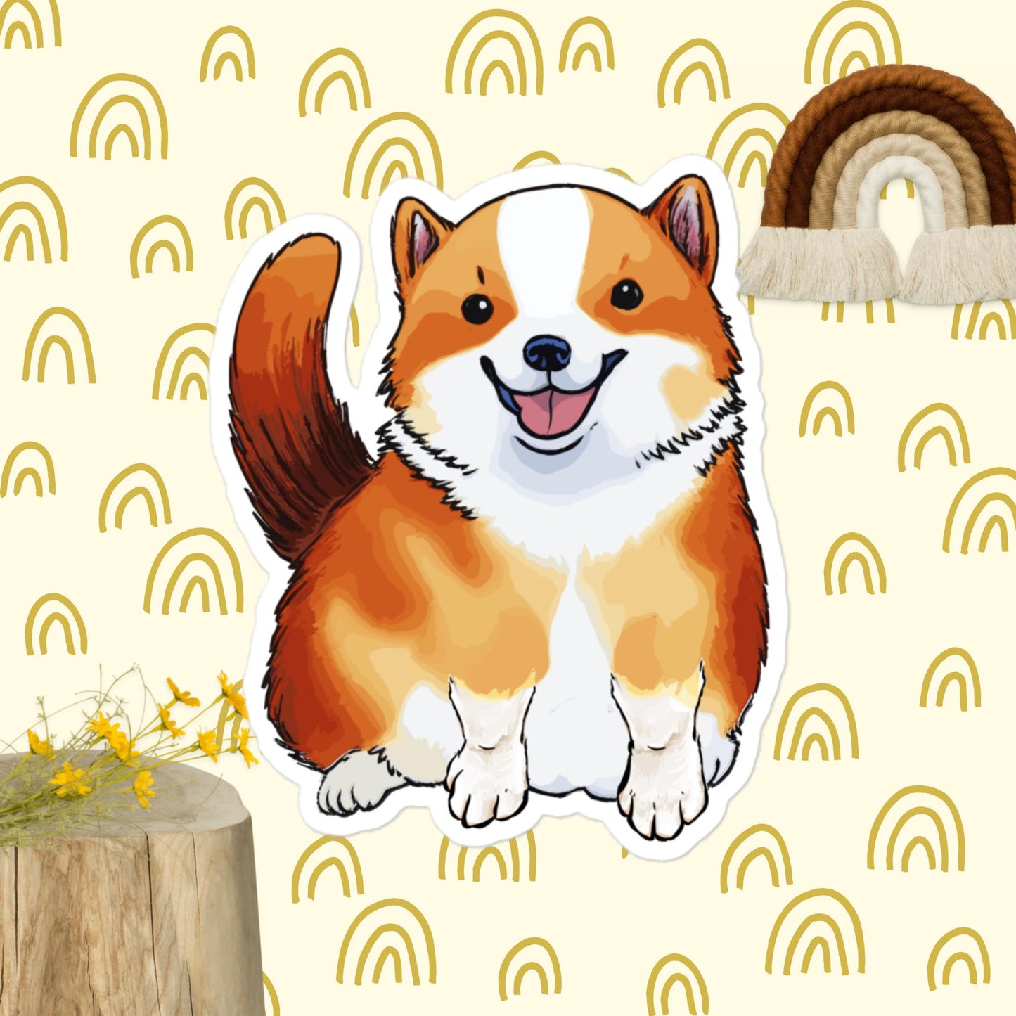 Cute Fat Corgi Stickers