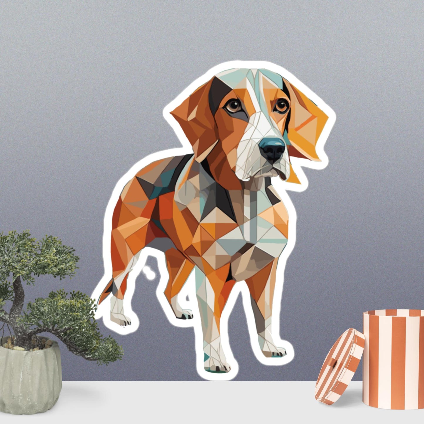 Geometric Beagle Bubble-free Stickers