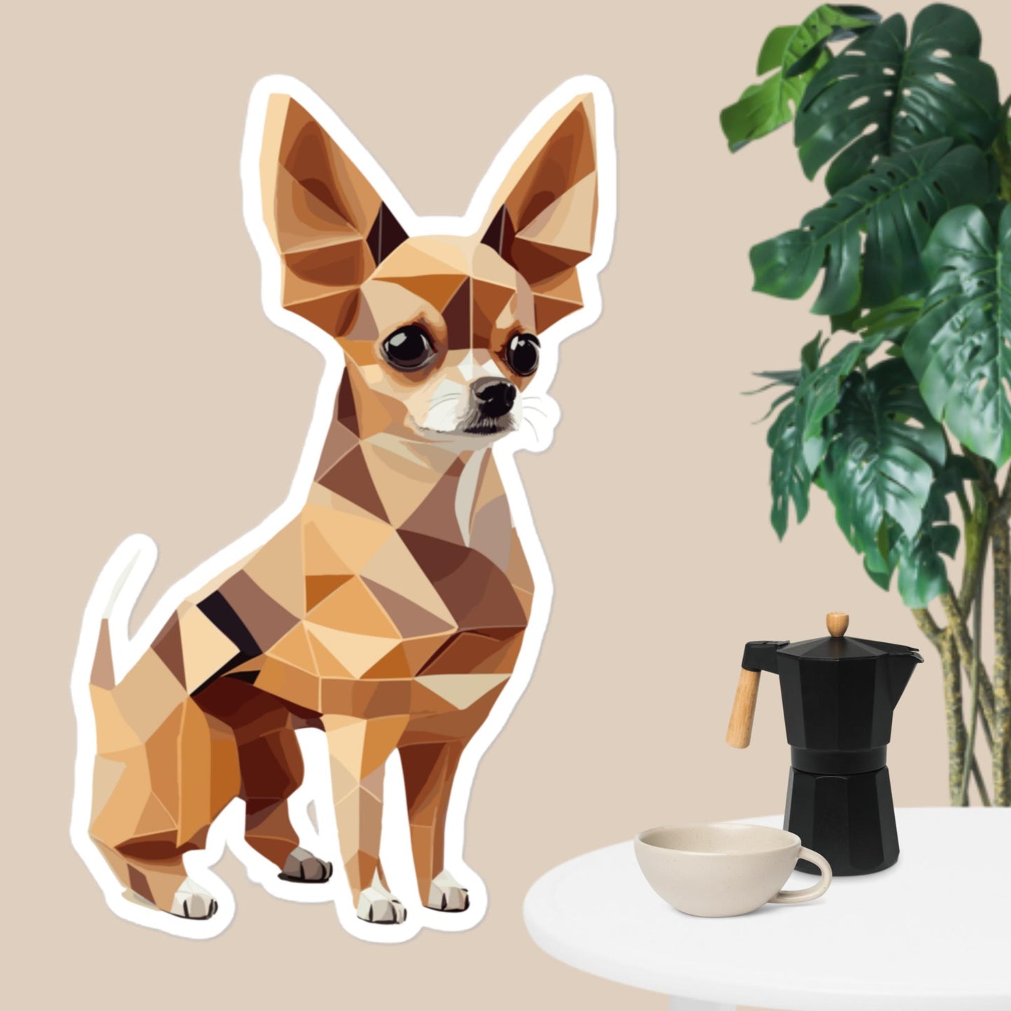 Geometric Chihuahua Bubble-free stickers