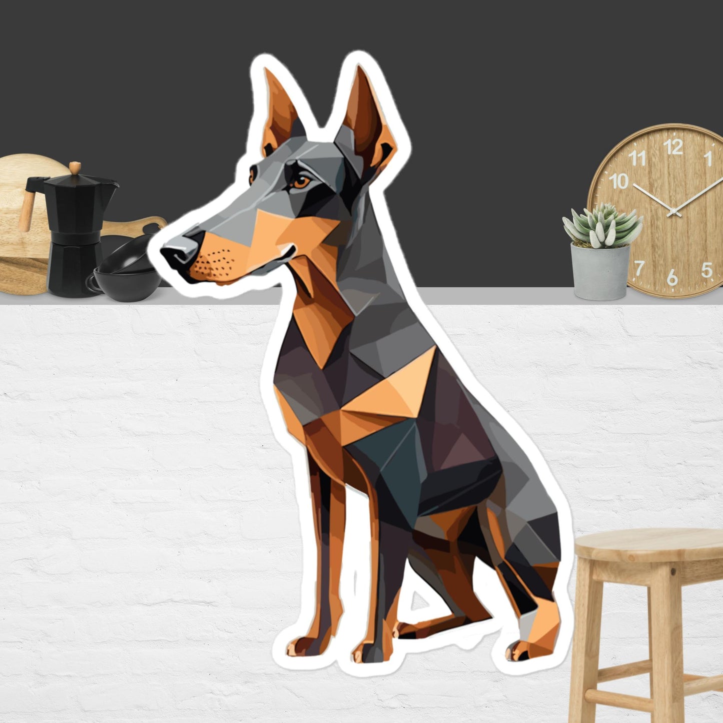 Geometric Doberman Bubble-free stickers