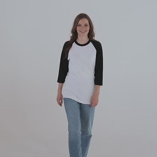 Tultex 245 Unisex Fine Jersey Raglan Tee w Tear Away Label.mp4