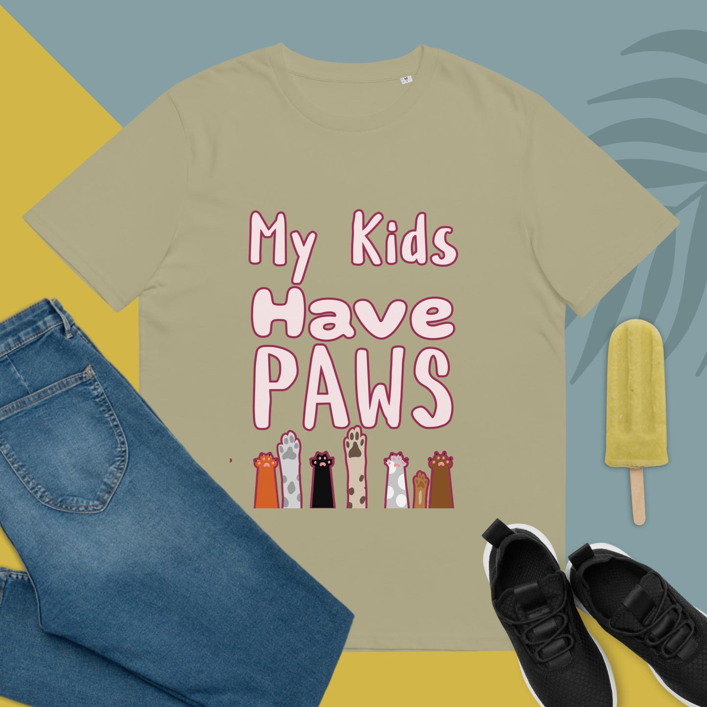 Cute Funny My Kids Have Paws T-shirt