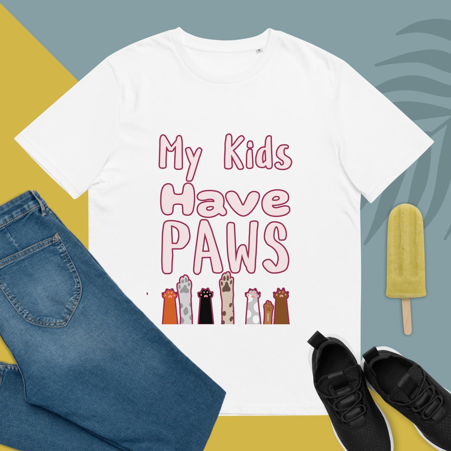 Cute Funny My Kids Have Paws T-shirt