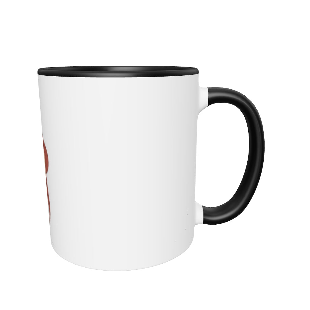 Cheeky Bichon Dog Mom Cuddling Puppy Mug with Color Inside