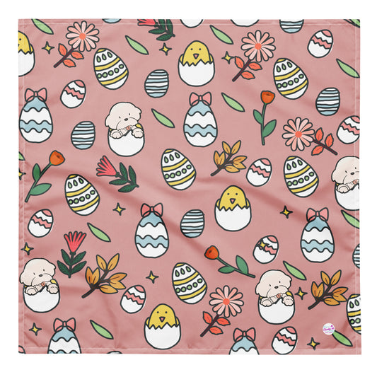 Cheeky Bichon Cute Easter Dog Pattern Bandana