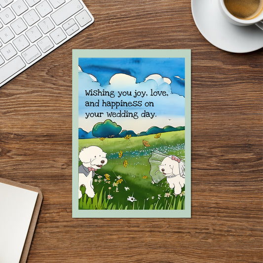 Cheeky Bichon Cute Dog Wedding Greeting card