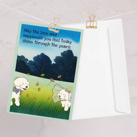 Cheeky Bichon Cute Dog Wedding Greeting card