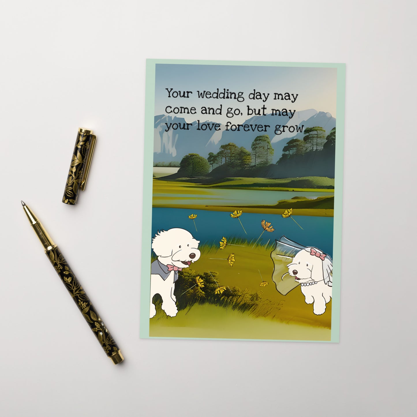 Cheeky Bichon Cute Dog Wedding Greeting Card