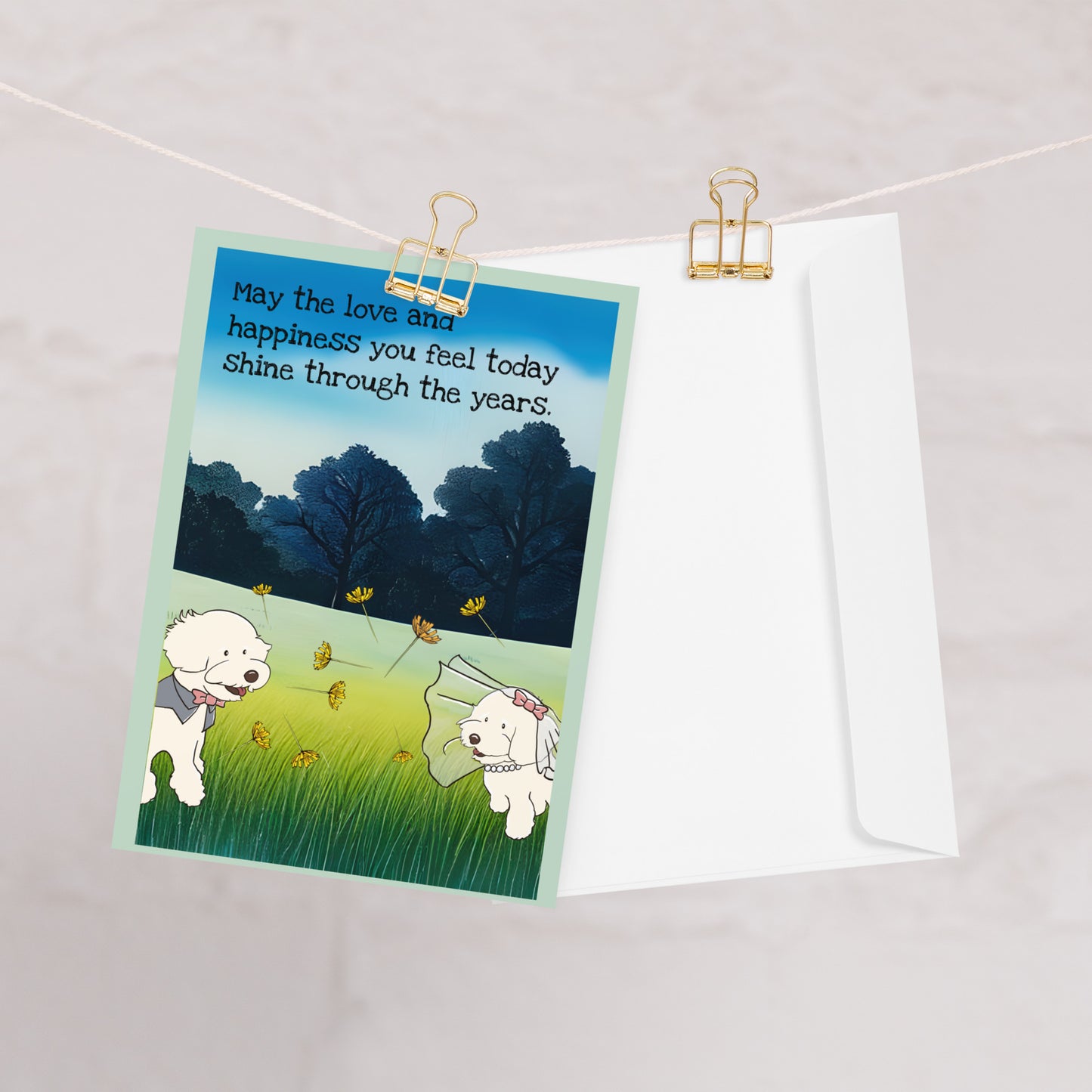 Cheeky Bichon Cute Dog Wedding Greeting card