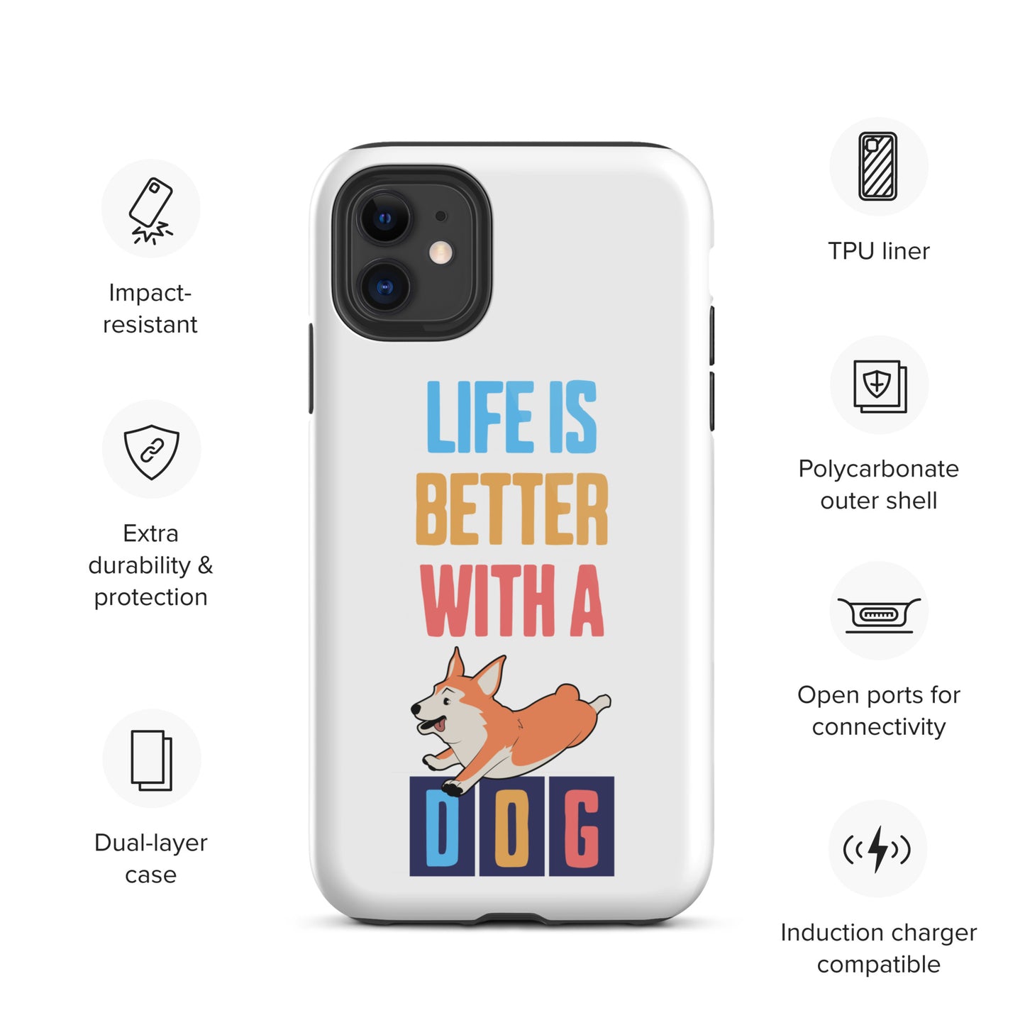 Cute Life is Better with a Dog iPhone case