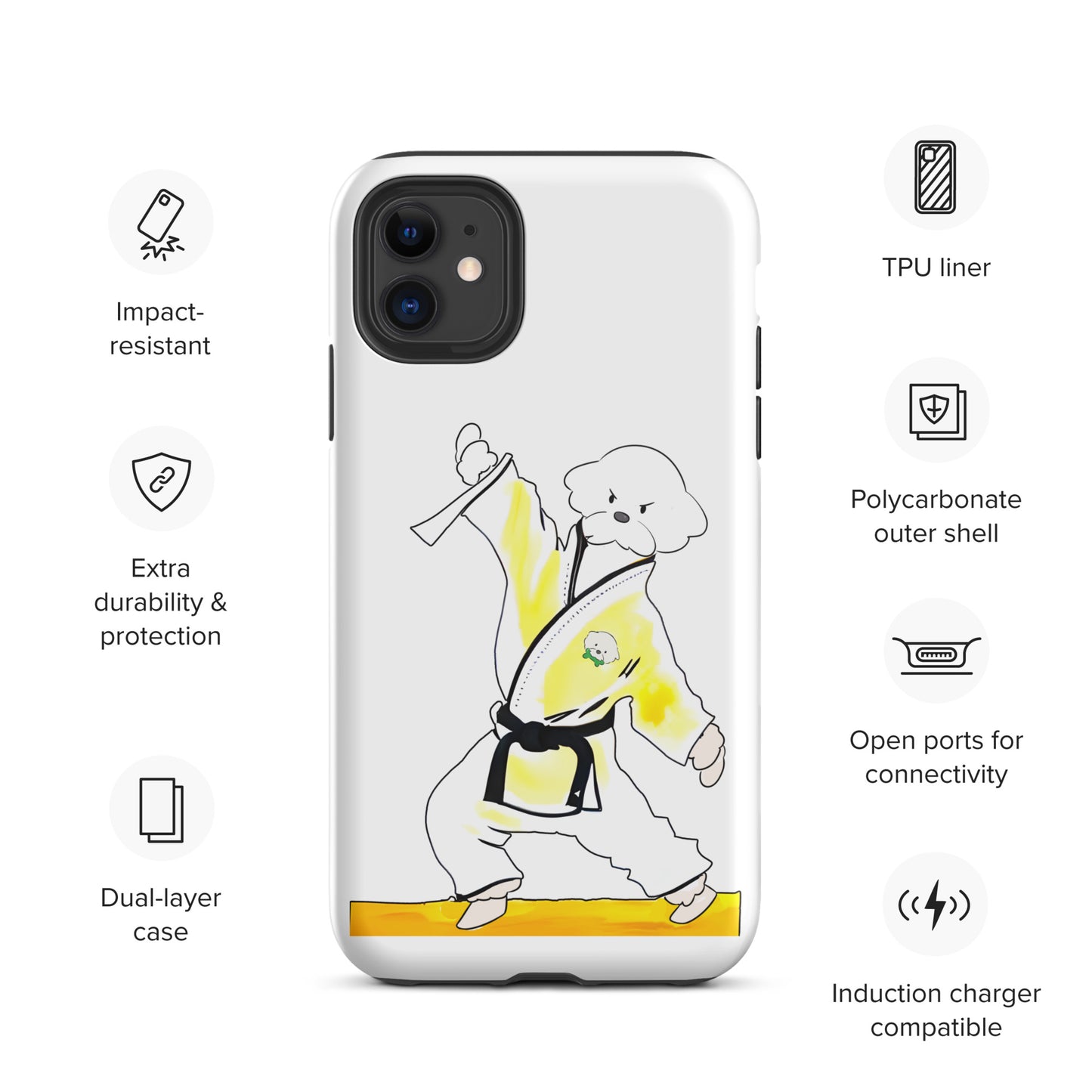 Cheeky Bichon Cute Funny Dog Knows Karate Tough iPhone case