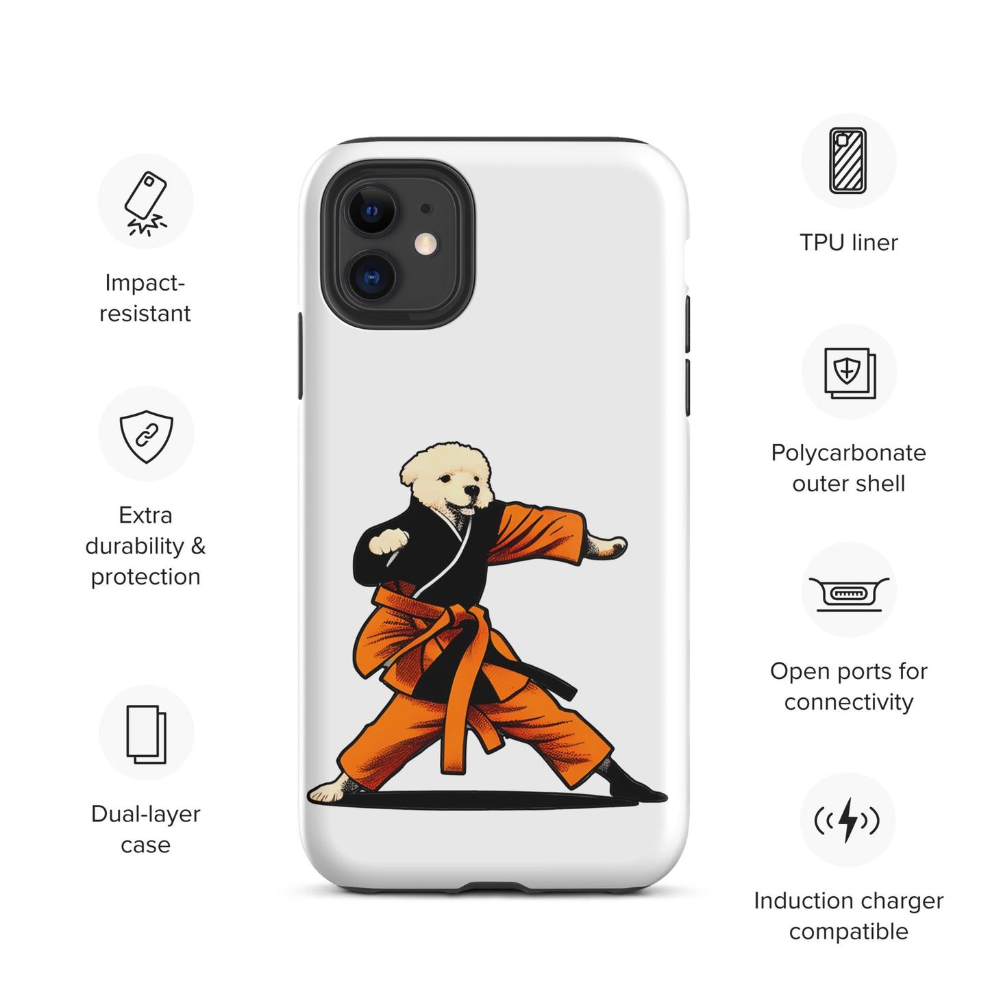 Cute Funny Dog Knows Karate Tough iPhone case