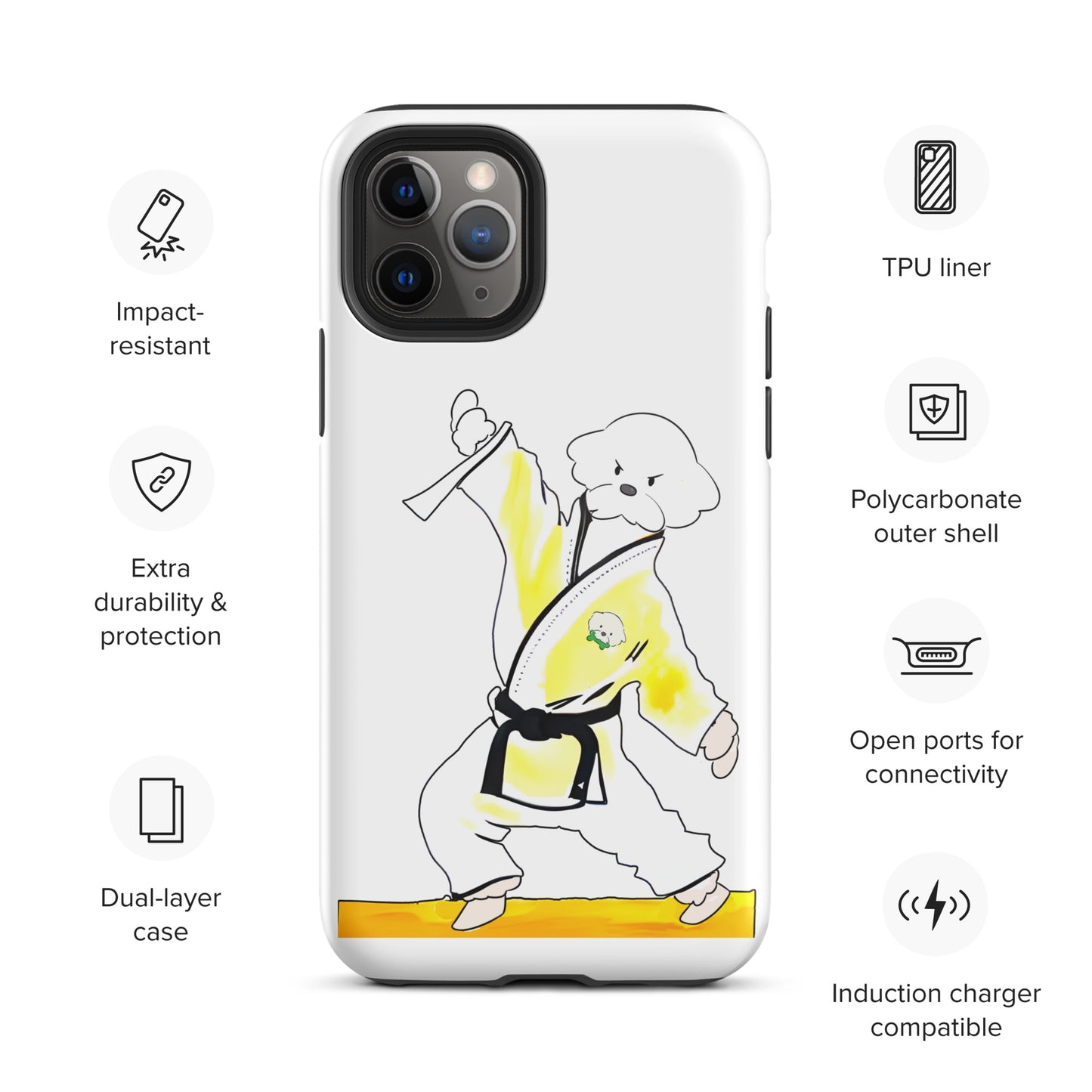 Cheeky Bichon Cute Funny Dog Knows Karate Tough iPhone case