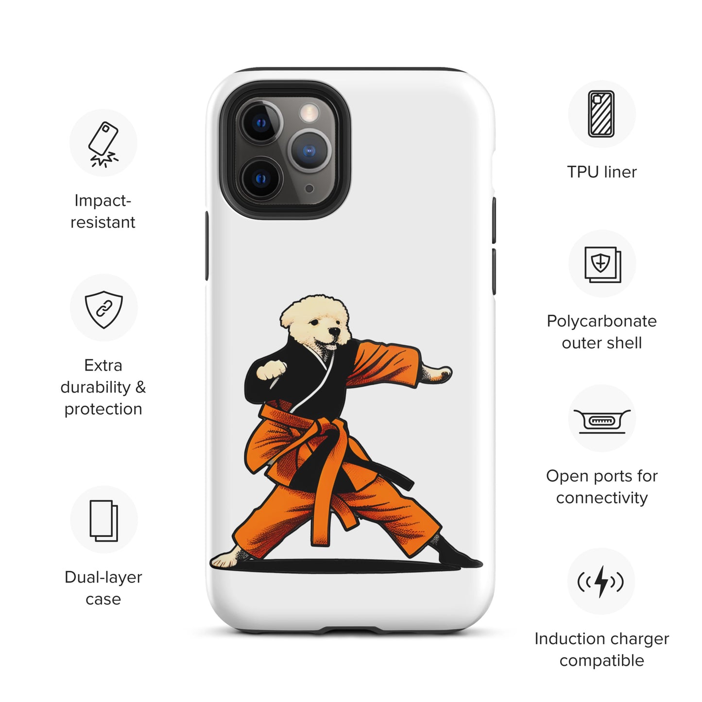 Cute Funny Dog Knows Karate Tough iPhone case