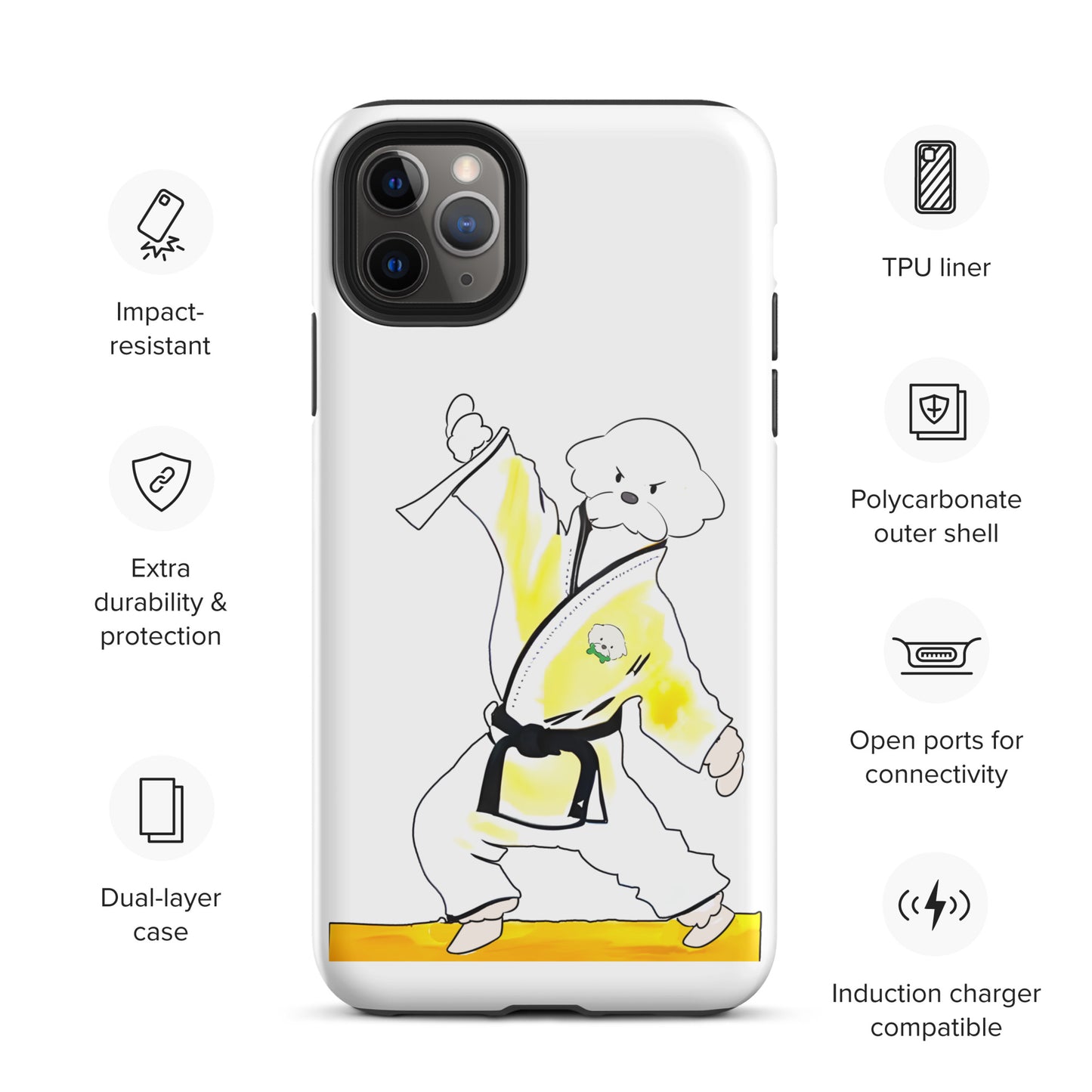 Cheeky Bichon Cute Funny Dog Knows Karate Tough iPhone case