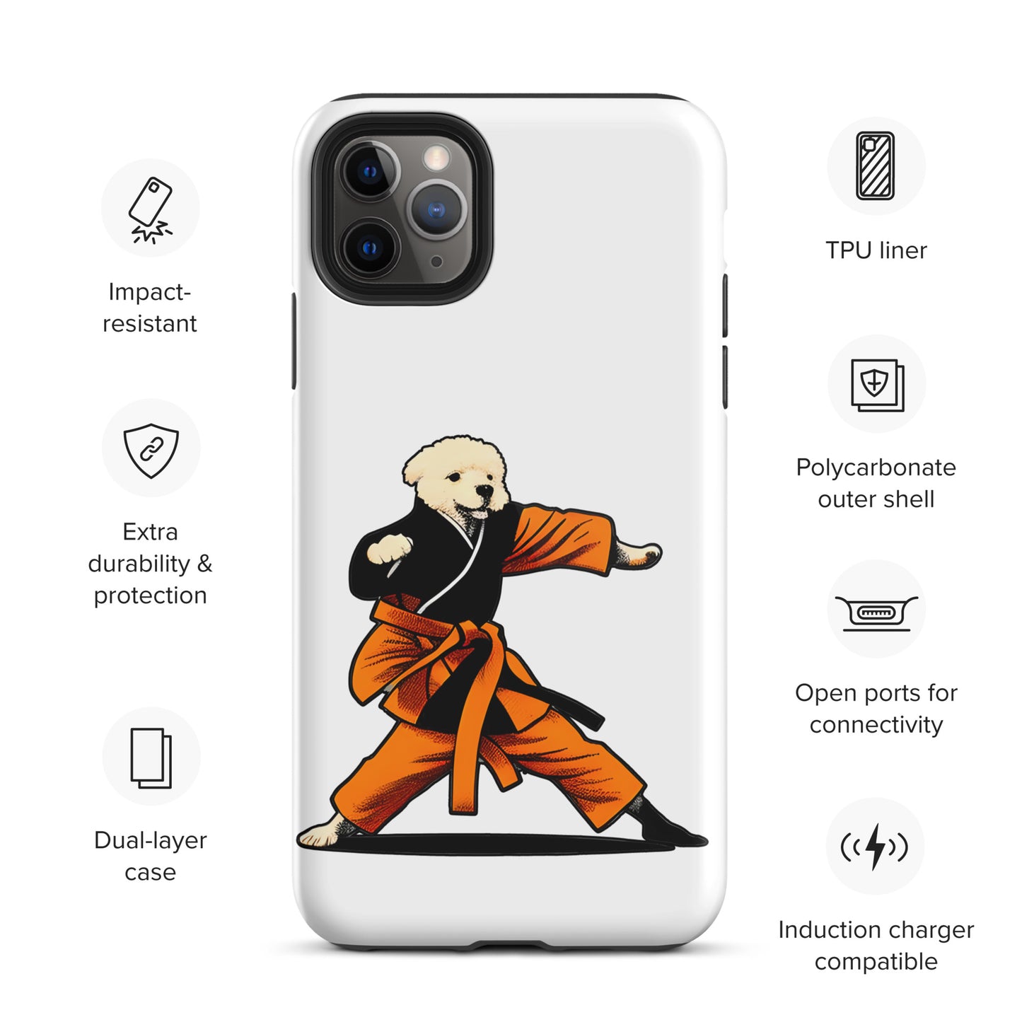 Cute Funny Dog Knows Karate Tough iPhone case