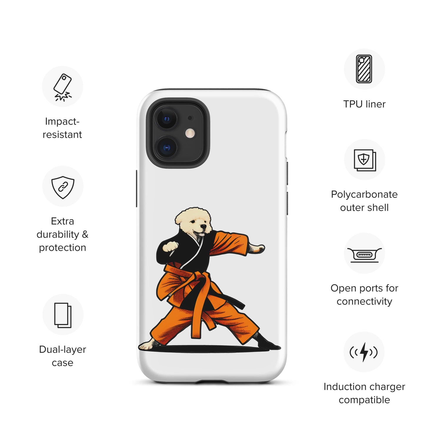 Cute Funny Dog Knows Karate Tough iPhone case