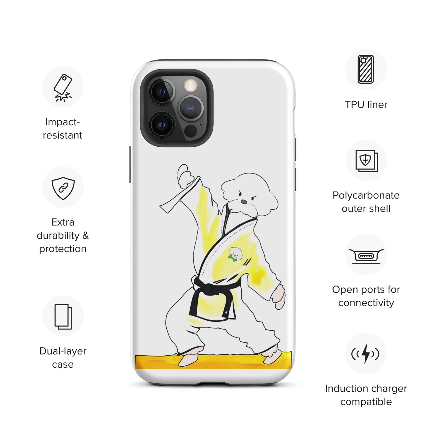 Cheeky Bichon Cute Funny Dog Knows Karate Tough iPhone case