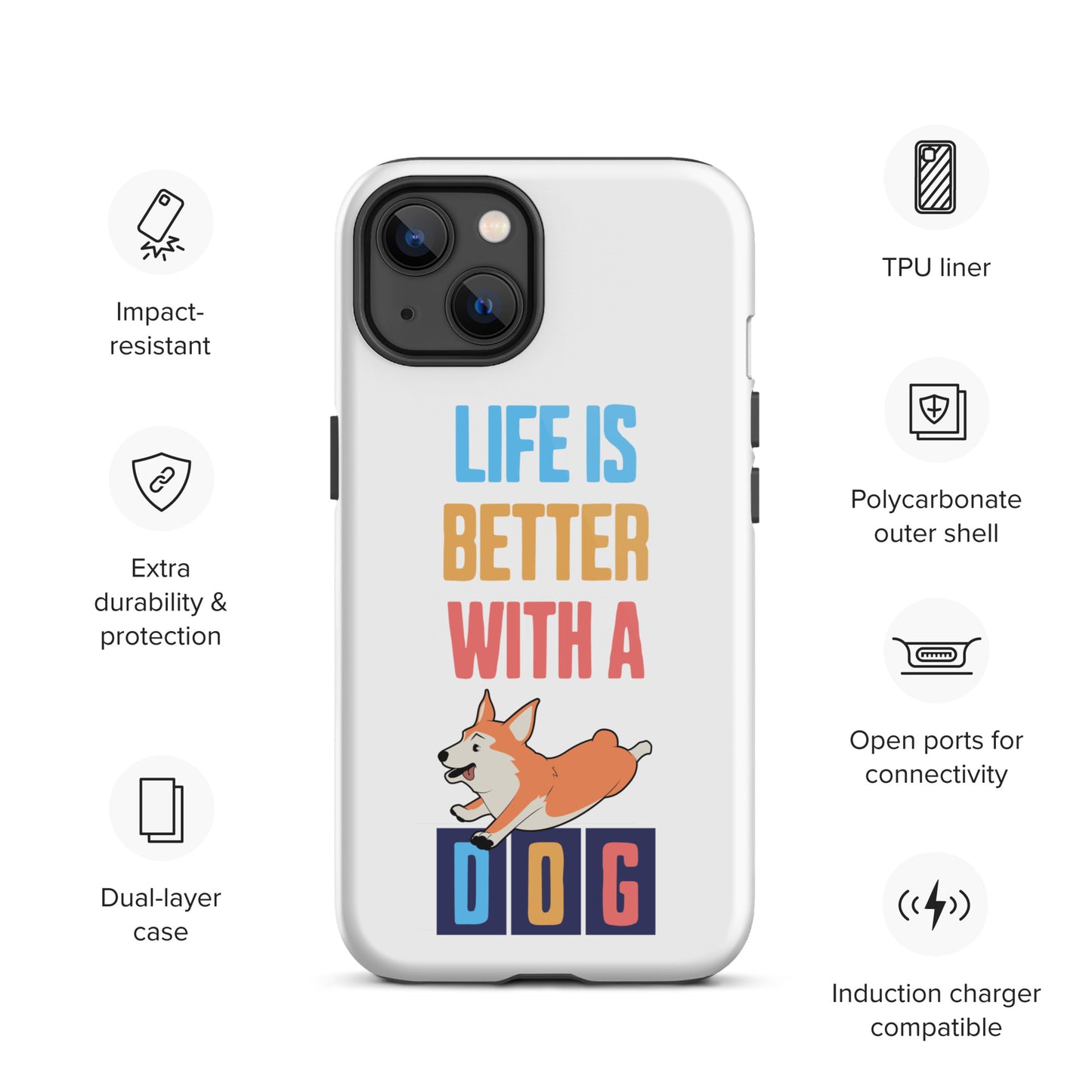 Cute Life is Better with a Dog iPhone case