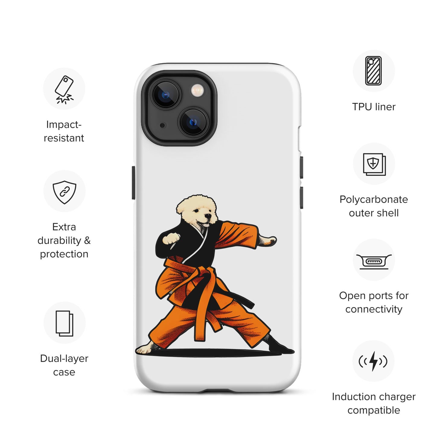 Cute Funny Dog Knows Karate Tough iPhone case