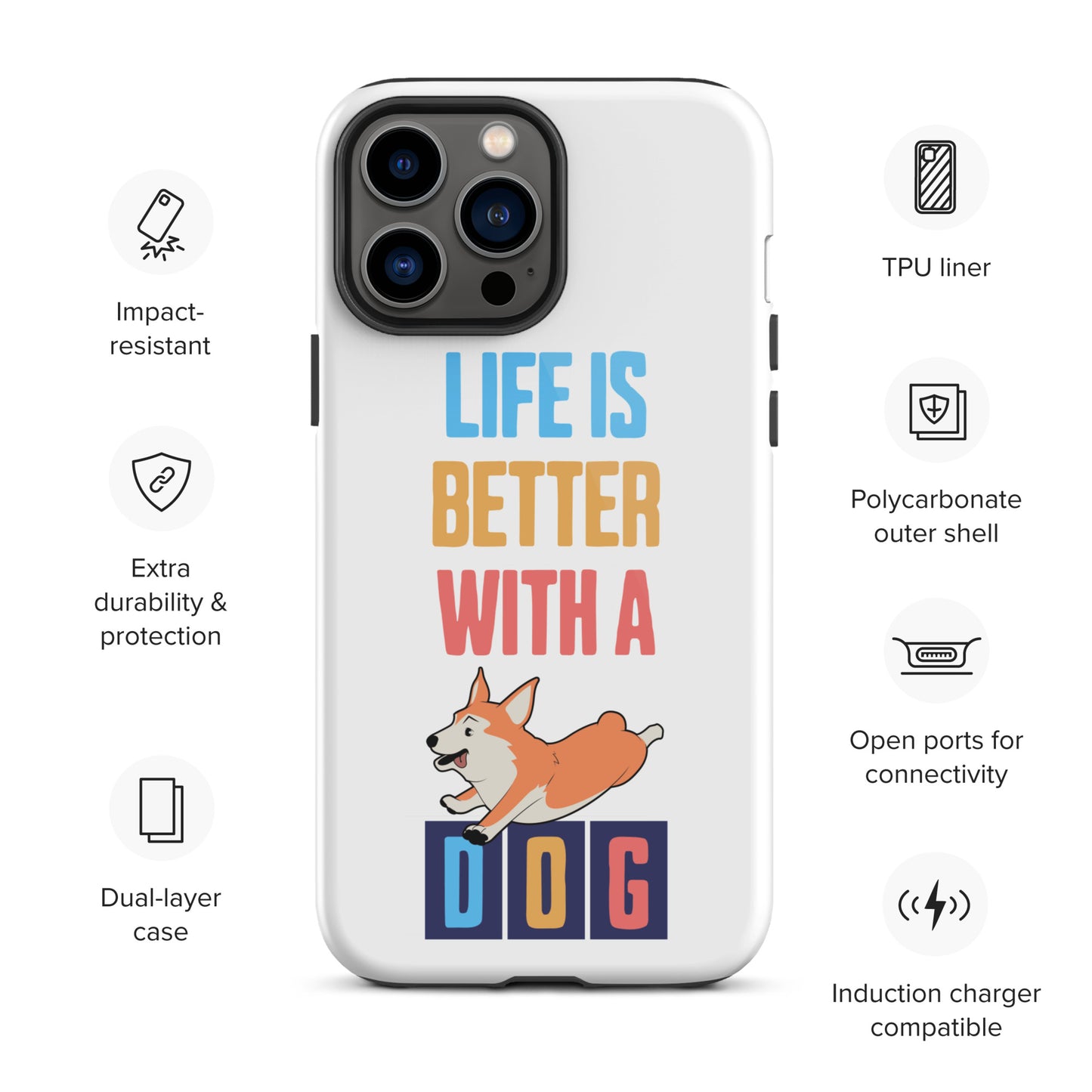 Cute Life is Better with a Dog iPhone case