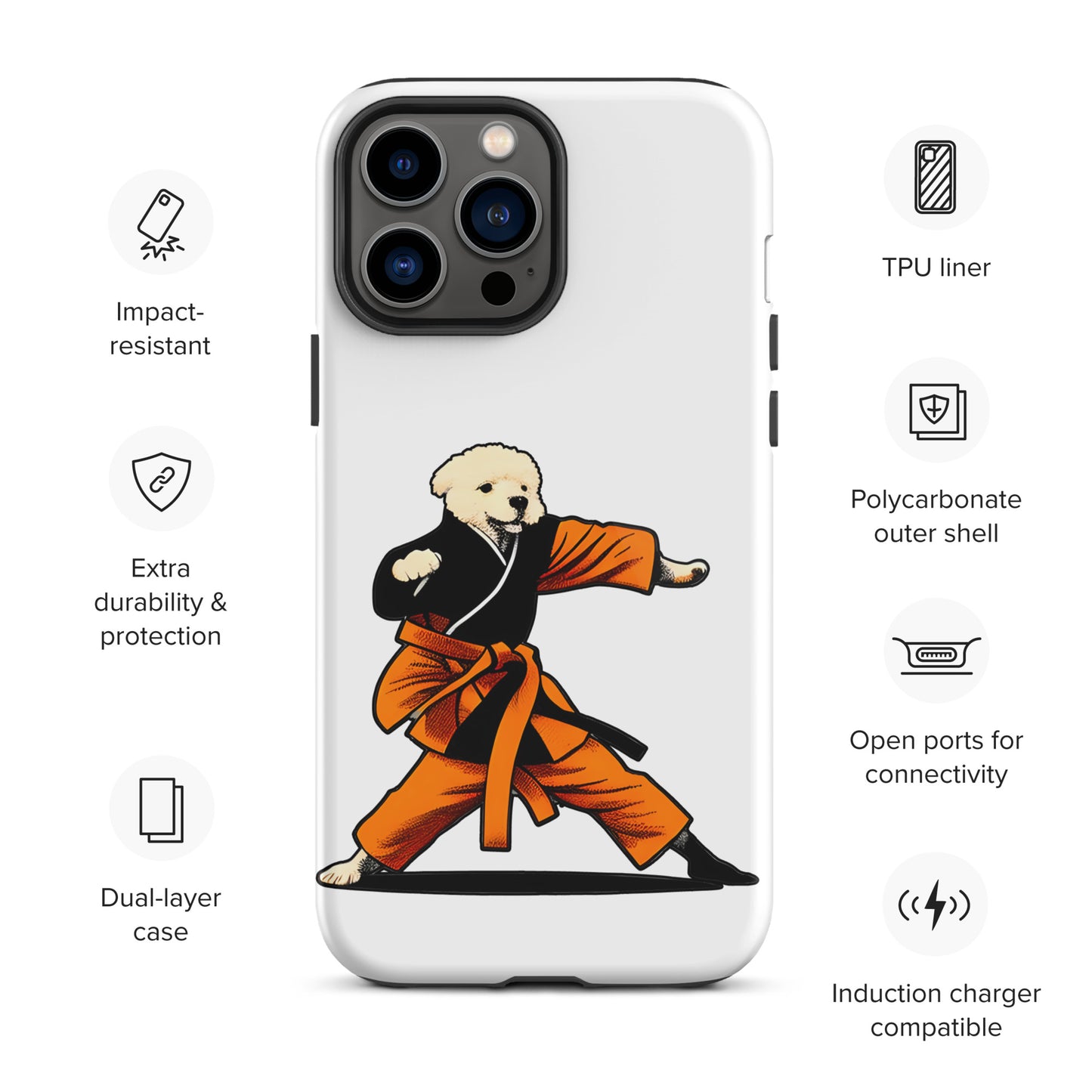 Cute Funny Dog Knows Karate Tough iPhone case