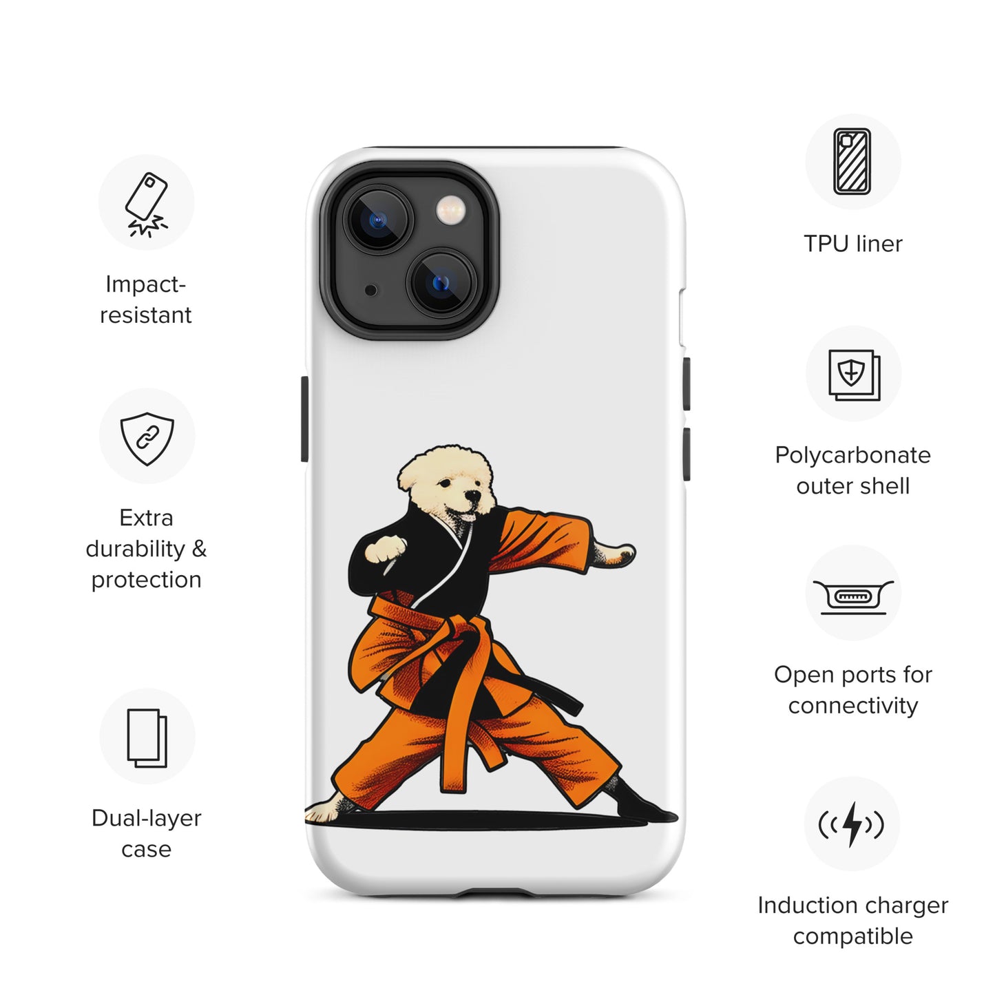 Cute Funny Dog Knows Karate Tough iPhone case