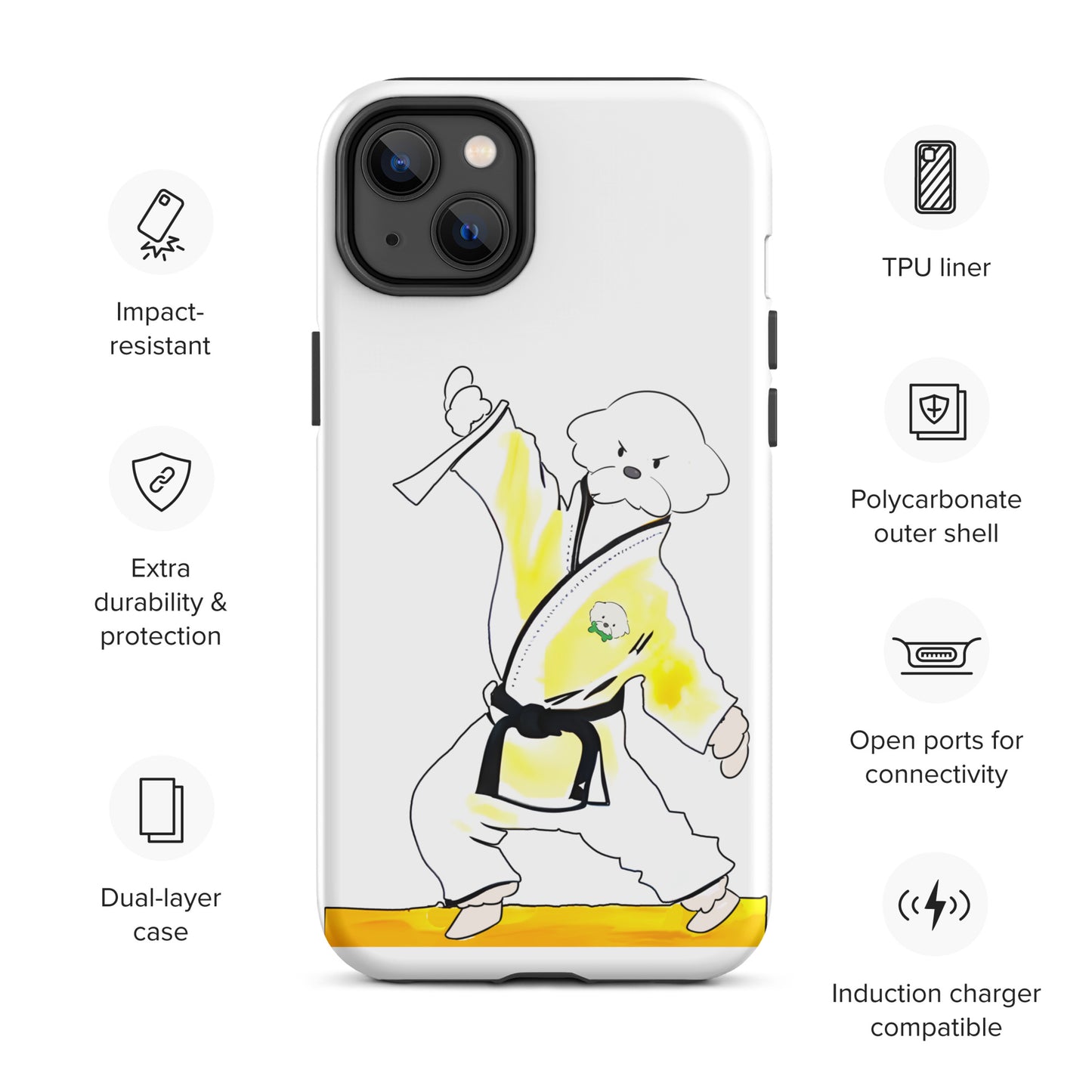 Cheeky Bichon Cute Funny Dog Knows Karate Tough iPhone case