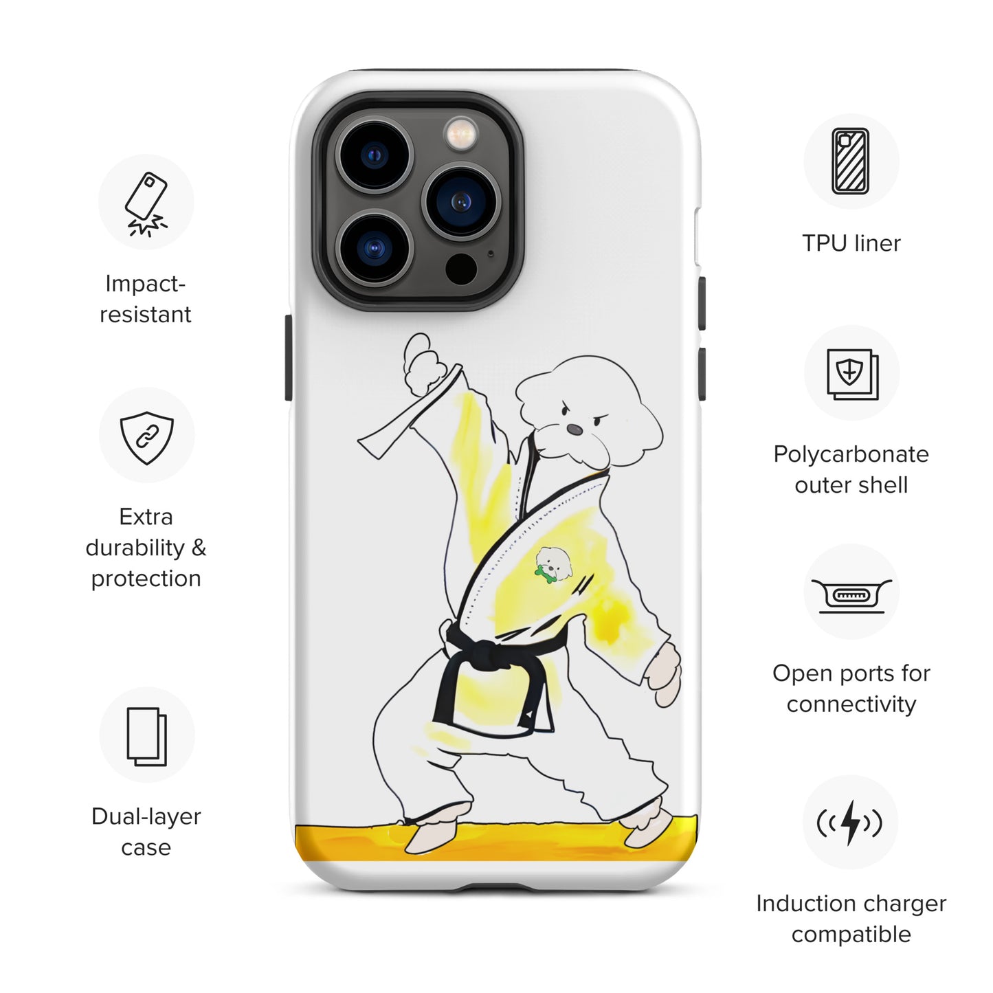 Cheeky Bichon Cute Funny Dog Knows Karate Tough iPhone case