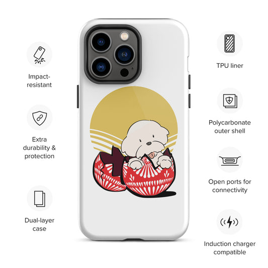 Cheeky Bichon Cute Funny Dog in the Egg Tough iPhone case