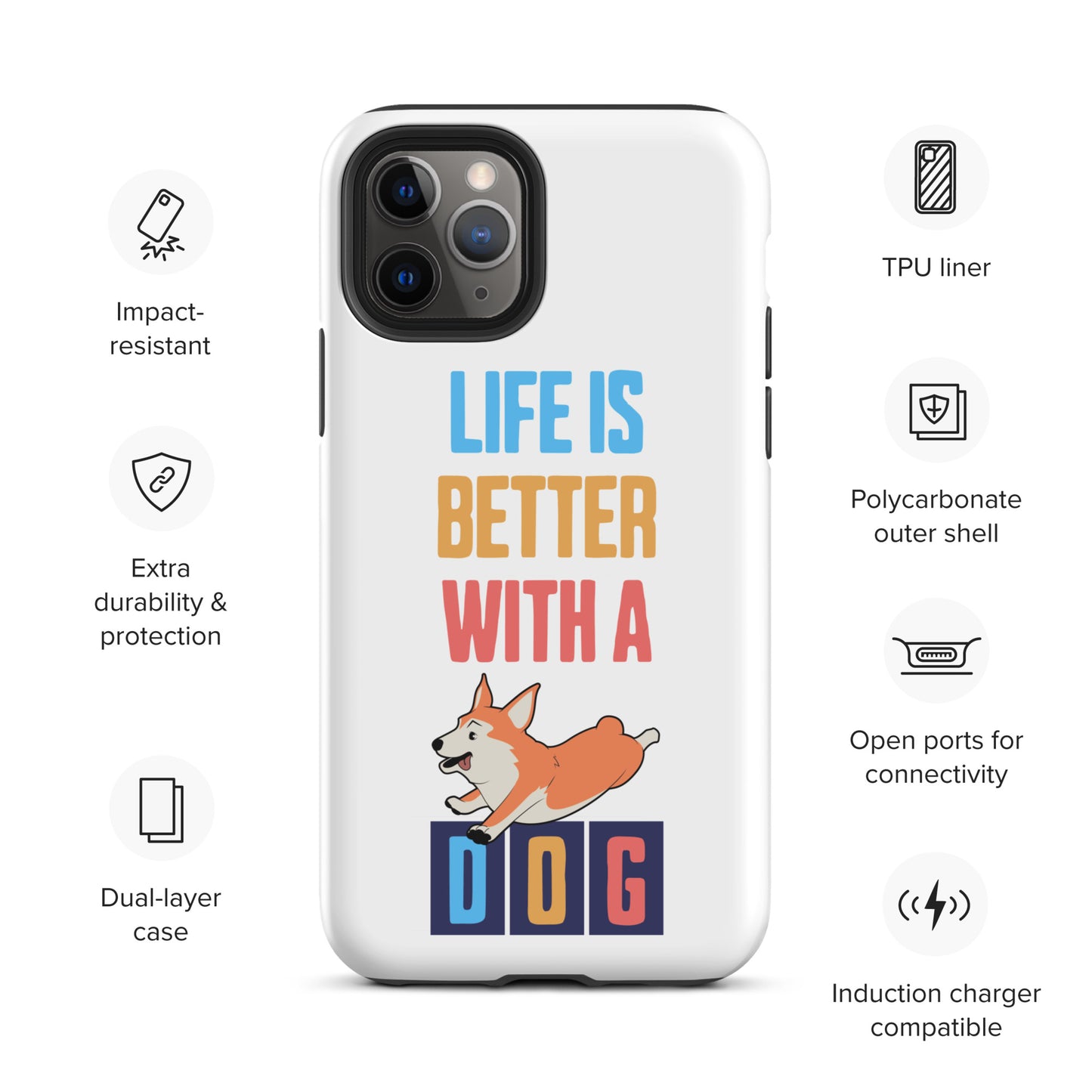 Cute Life is Better with a Dog iPhone case