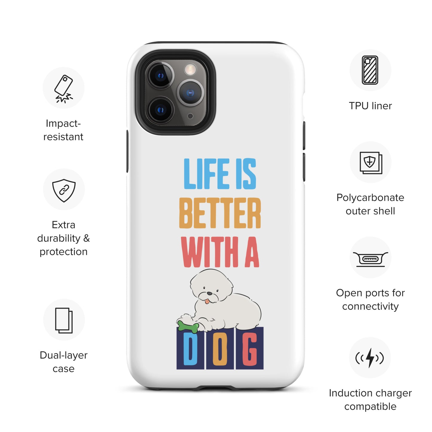 Cheeky Bichon Cute Life is Better with a Dog iPhone case