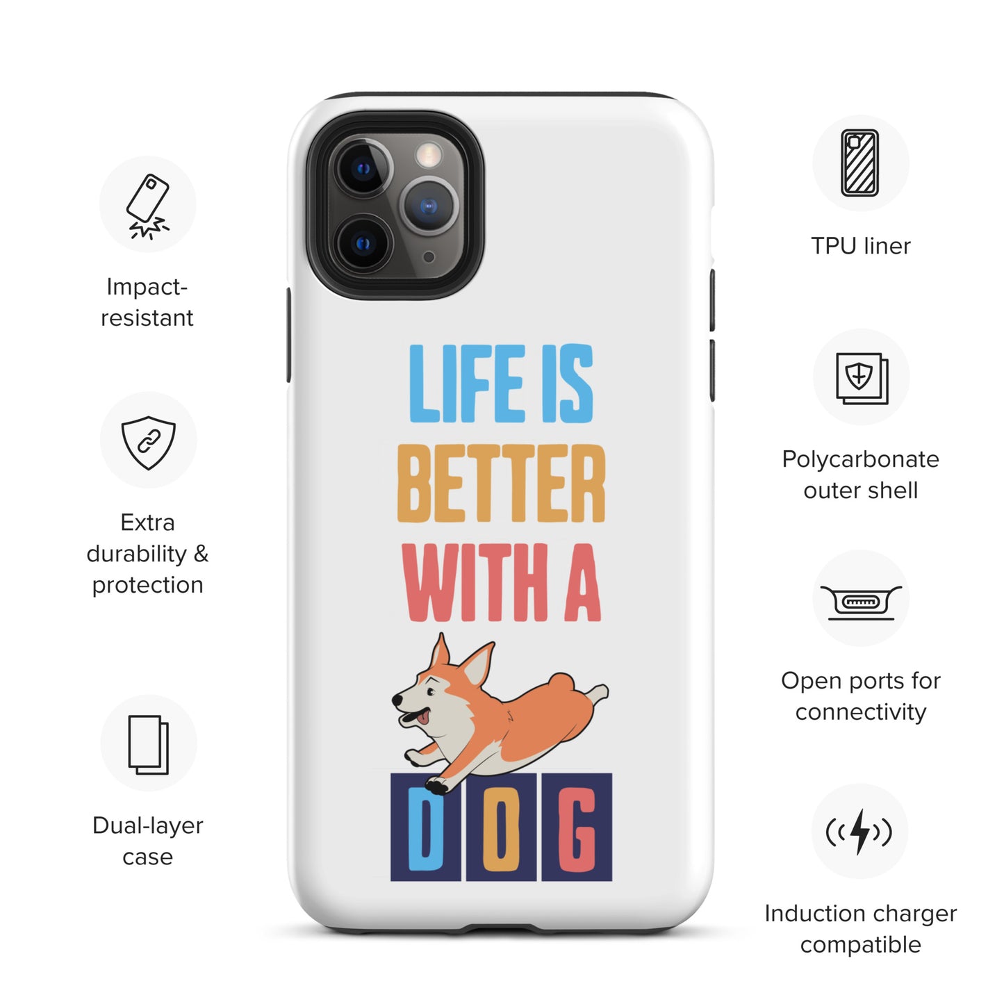 Cute Life is Better with a Dog iPhone case