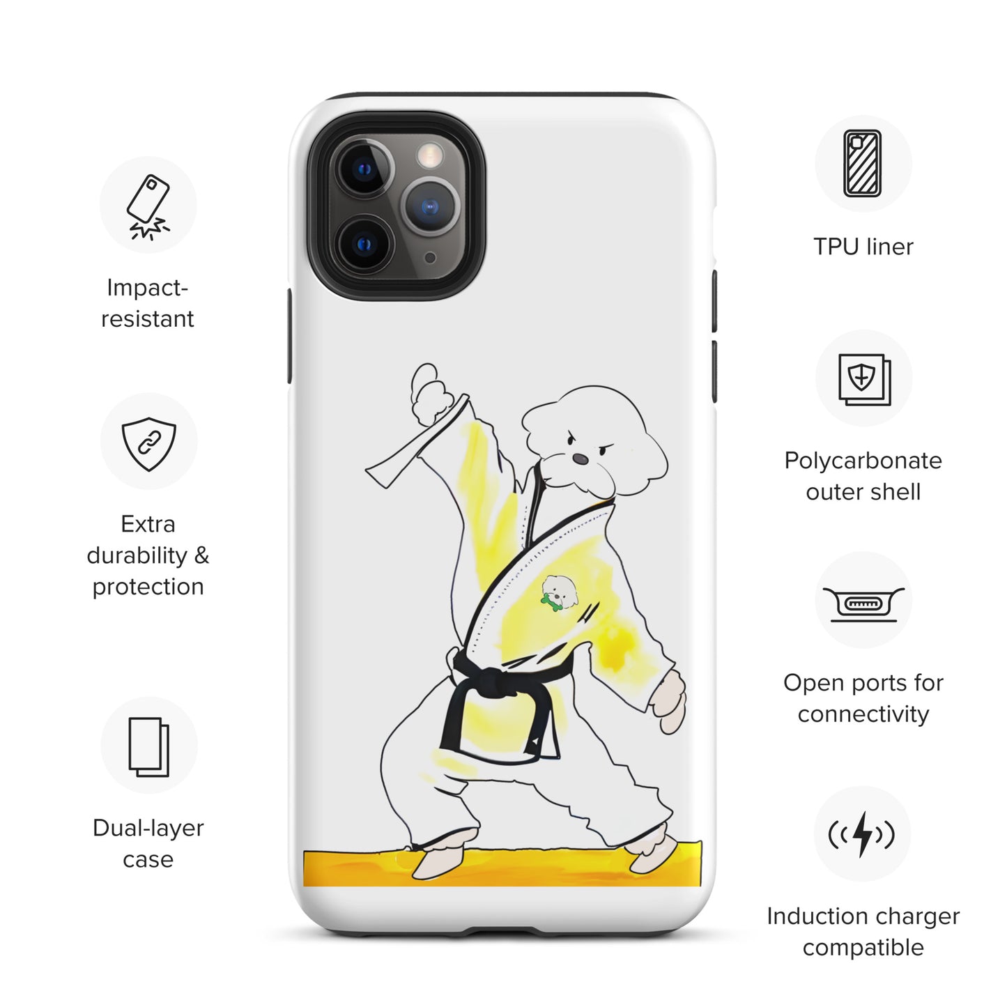 Cheeky Bichon Cute Funny Dog Knows Karate Tough iPhone case